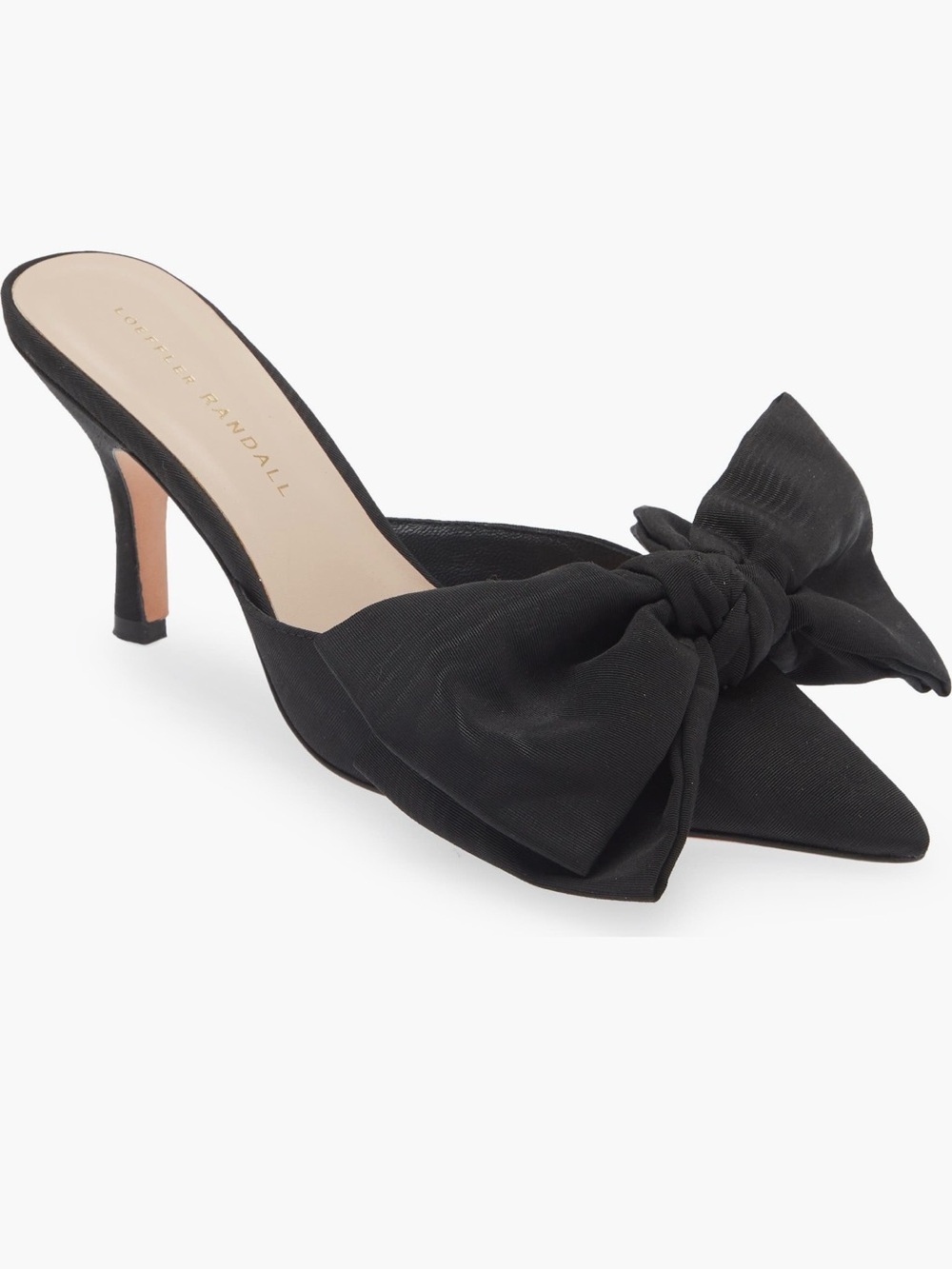 Loeffler Randall Black Pointed-Toe Bow Mules